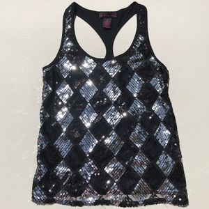 Sequined Racerback Tank by Material Girl